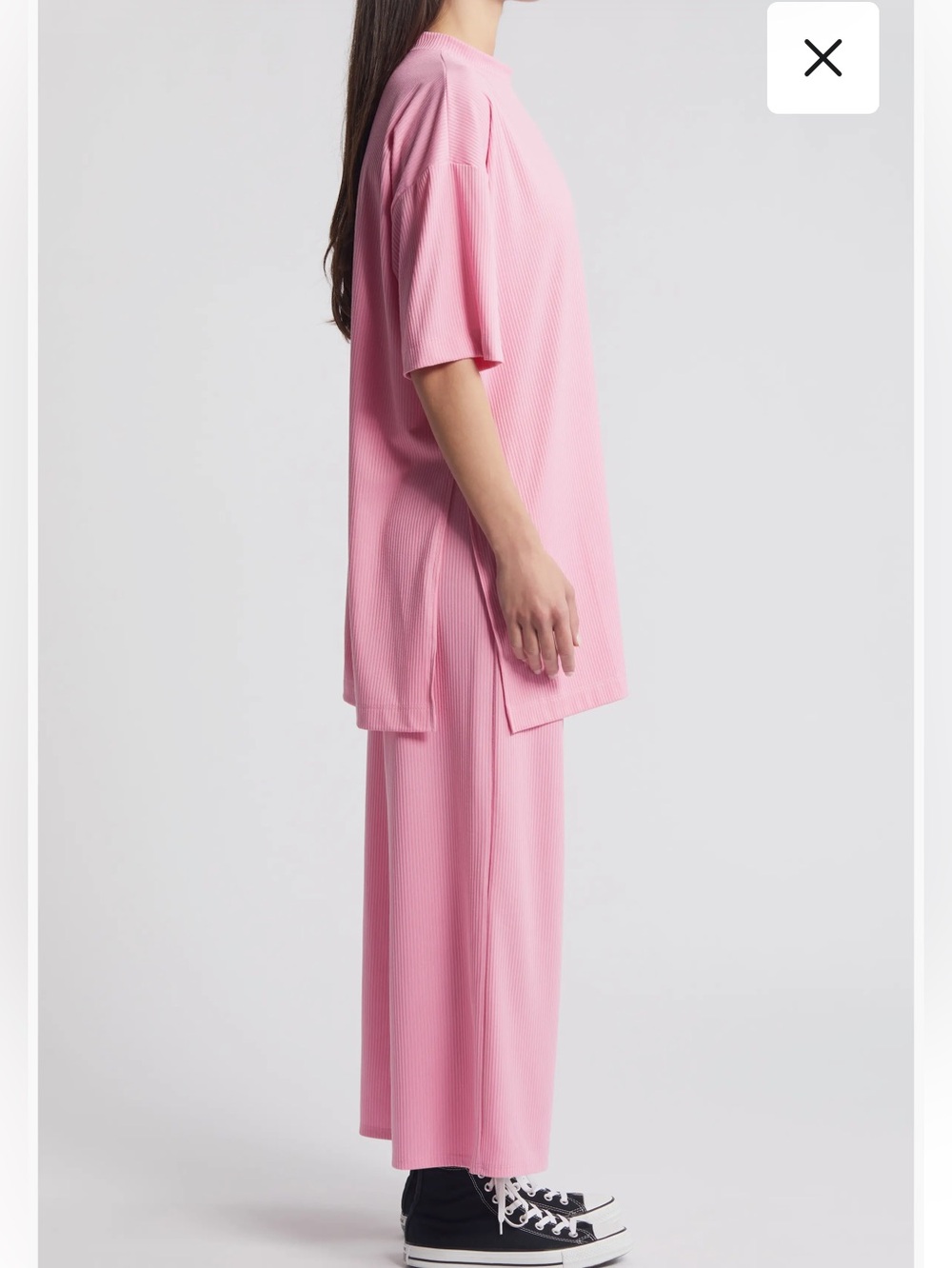 Lex Rib Oversize T-Shirt & High Waist Crop Pants - Picture 3 of 5